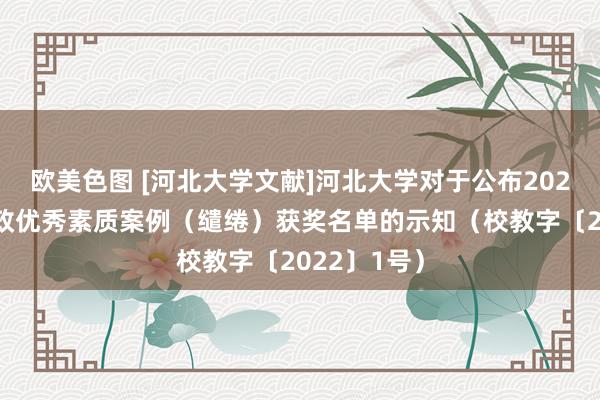 欧美色图 [河北大学文献]河北大学对于公布2021年课程想政优秀素质案例（缱绻）获奖名单的示知（校教字〔2022〕1号）
