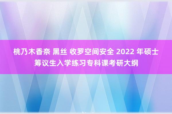 桃乃木香奈 黑丝 收罗空间安全 2022 年硕士筹议生入学练习专科课考研大纲