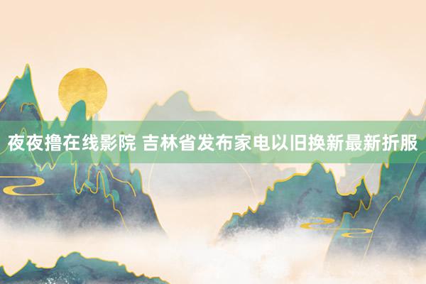 夜夜撸在线影院 吉林省发布家电以旧换新最新折服