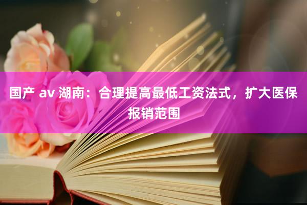 国产 av 湖南：合理提高最低工资法式，扩大医保报销范围