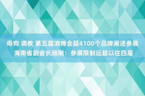 母狗 调教 第五届消博会超4100个品牌阐述参展 海南省副省长顾刚：参展限制远超以往四届